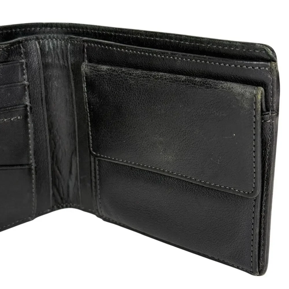 Lanvin Paris Leather Bi-fold Wallet with Coin Pocket Designer Mens